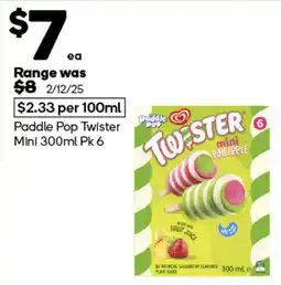 Woolworths Paddle pop twister mini offer