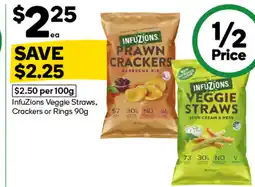 Woolworths Infuzions veggie straws, crackers or rings offer