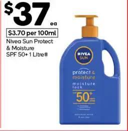 Woolworths Nivea sun protect & moisture spf 50+ offer