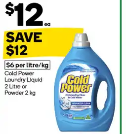 Woolworths Cold power laundry liquid or powder offer
