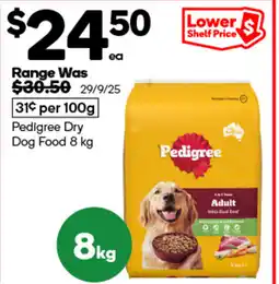Woolworths Pedigree dry dog food offer
