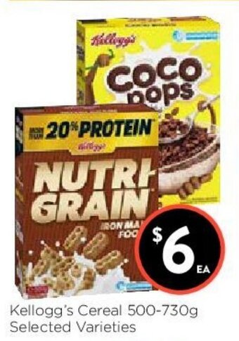 Foodworks Kellogg's Cereal 500-730g offer