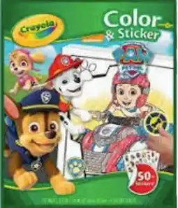 Toymate Crayola Colour & Sticker Book Paw Patrol offer