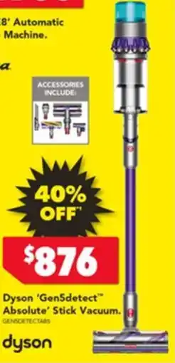 Harvey Norman Dyson Gen5detect Absolute Stick Vacuum offer
