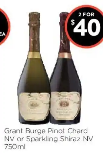 Foodworks Grant Burge Pinot Chard NV or Sparkling Shiraz NV 750ml offer