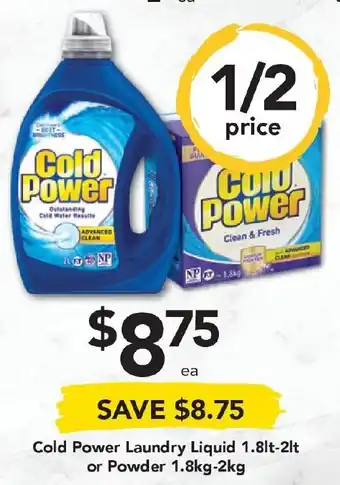 Drakes Cold Power Laundry Liquid 1.8-2 Lt or Power 1.8kg-2kg offer