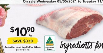 Drakes Australian Lamb Leg Half or Whole offer