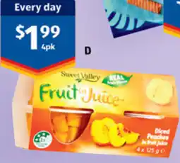 ALDI Sweet Valley Diced Peach in Fruit Juice offer