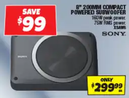 Autobarn 8" 200mm compact powered subwoofer offer