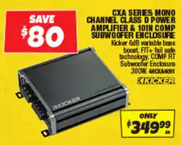 Autobarn Cxa seres mono channel class d power amplifier & 10in comp subwoofer enclosure offer