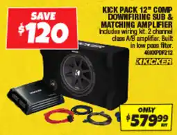 Autobarn Kick pack 12" comp downfiring sub & matching amplifier offer