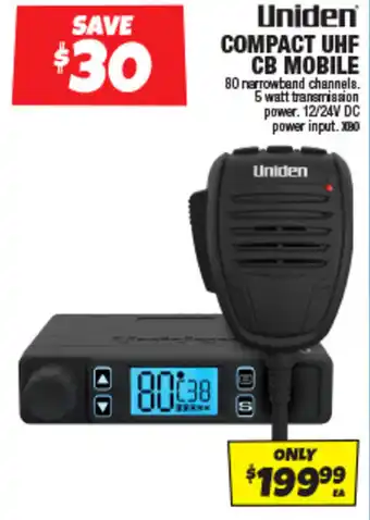 Uniden compact uhf cb mobile