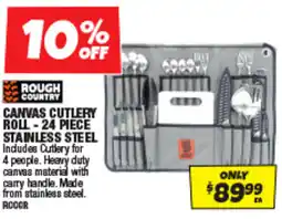 Autobarn Canvas cutlery roll - 24 piece stainless steel offer