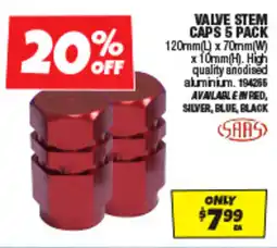 Autobarn Valve stem caps 5 pack offer