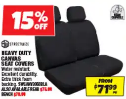 Autobarn Heavy duty canvas seat covers offer