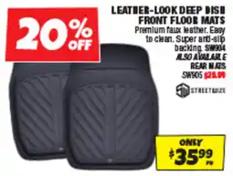 Autobarn Leather-look deep dish front floor mats offer