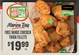 IGA Free range chicken thigh fillets offer