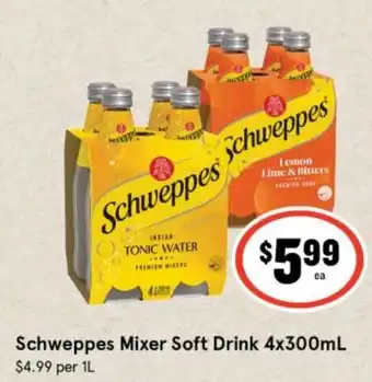 IGA Schweppes Mixer Soft Drink offer