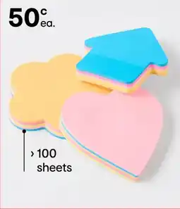 Kmart Pack Shaped Sticky Notes - Assorted offer
