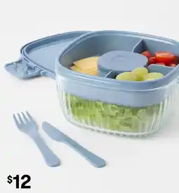 Kmart Glass Salad Bowl - Blue offer