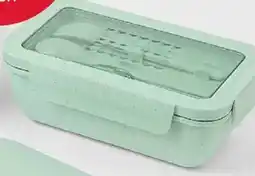 Kmart Green Wheat Straw Lunch Box with Cutlery offer