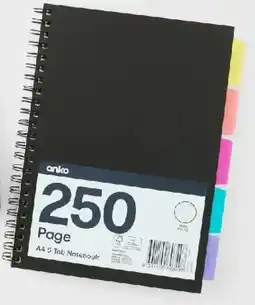 Kmart 250 Page A4 5 Tab Notebook offer