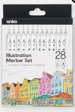 Kmart 28 Pack Illustration Marker Set offer