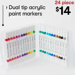 Kmart 24 Pack Dual-Tip Acrylic Paint Markers offer