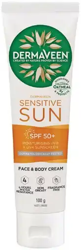 Pharmacy Best Buys DermaVeen Sensitive Sun SPF 50+ Face & Body Cream offer