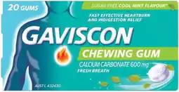 Pharmacist Advice Gaviscon Chewing Gum Cool Mint Flavour 20 Gums offer