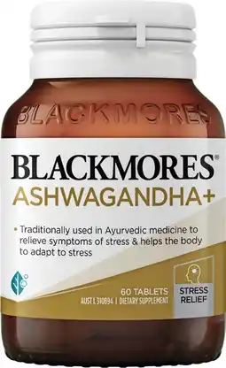 Pharmacist Advice Blackmores Ashwagandha+ 60 Tablets offer