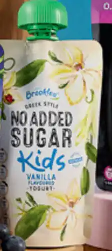 ALDI Brooklea No Added Sugar Yogurt Pouch Vanilla offer
