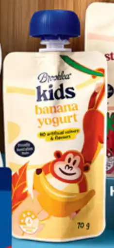 ALDI Brooklea Kids Yogurt Pouch Banana offer