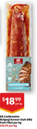 ALDI KR Castlemaine Bulgogi Korean Style BBQ Pork Fillet offer