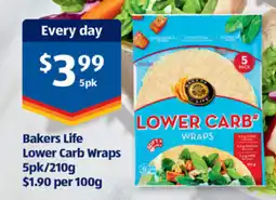 ALDI Bakers Life Lower Carb Wraps offer