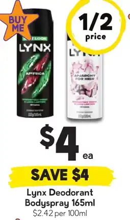 Drakes Lynx Deodorant Bodyspray offer