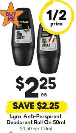 Drakes Lynx Anti-Perspirant Deodorant Roll On offer