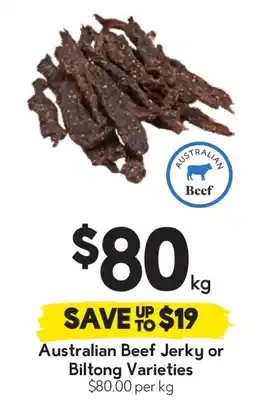 Drakes Australian beef jerky or biltong varieties offer