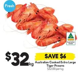 Drakes Australian cooked extra large tiger prawns offer