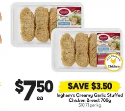 Drakes Ingham's Creamy Garlic Stuffed Chicken Breast offer