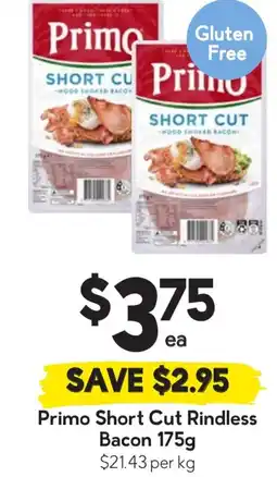 Drakes Primo short cut rindless bacon offer
