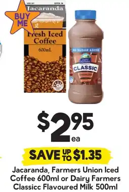 Drakes Jacaranda, farmers union iced coffee or dairy farmers classicc flavoured milk offer