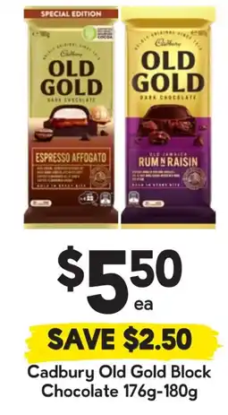 Drakes Cadbury old gold block chocolate offer