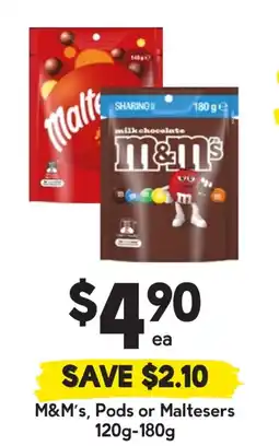 Drakes M&m's, pods or maltesers offer