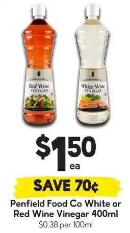 Drakes Penfield food co white or red wine vinegar offer