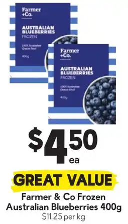 Drakes Farmer & Co Frozen Australian Blueberries offer