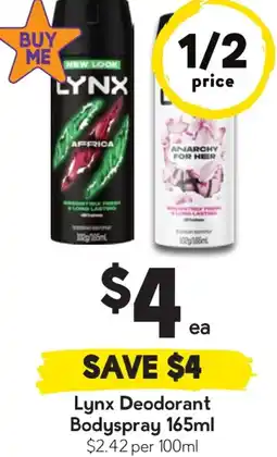 Drakes Lynx Deodorant Bodyspray offer