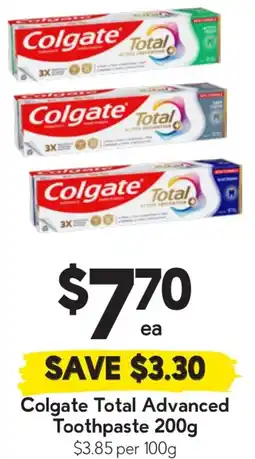 Drakes Colgate Total Advanced Toothpaste offer