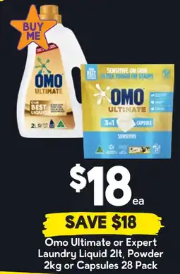 Drakes Omo ultimate or expert laundry liquid, powder offer
