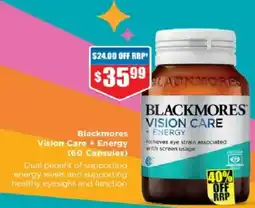 Chemist Warehouse Blackmores vision care + energy offer